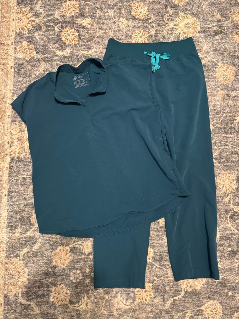 NWOT FIGS Deep Teal Scrub Set